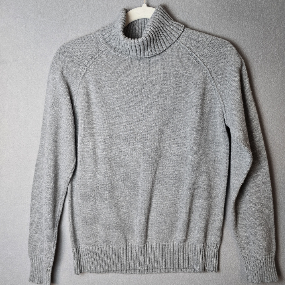 Jeanne Pierre 100% Cotton Gray Turtleneck Sweater Women's Large